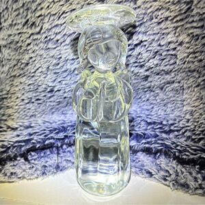 Centurion Collection 5.5" Heavyweight Clear Glass Angel Wings & Halo Paperweight